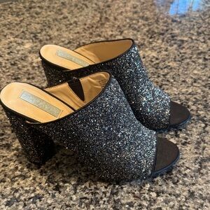 Besty Johnson Black Glitter Women's Mules size 10